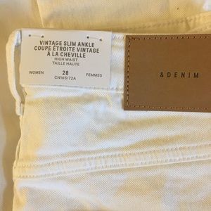 H&M High Waist Slim White Denim